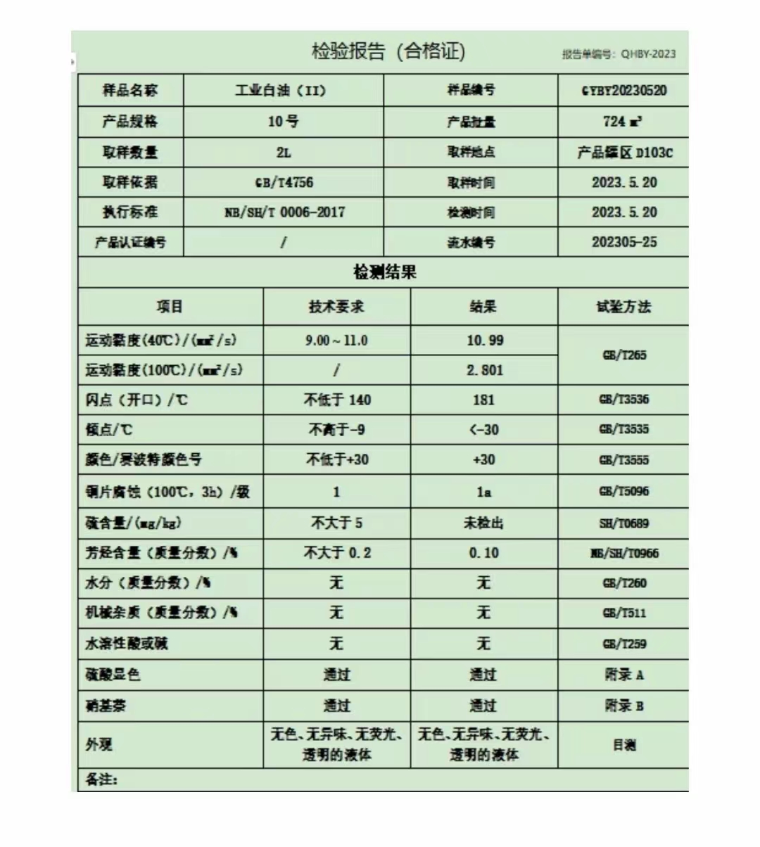 金誠10工業(yè)白油8450
