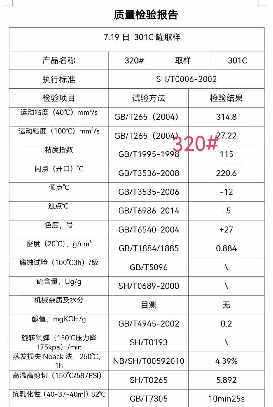 大粘度油橡膠增塑劑型320#價格8630
